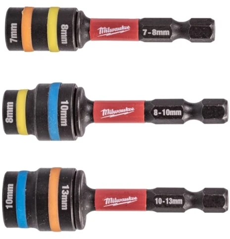 Milwaukee Accessories MILWAUKEE MAGNETINIS DVIGUBAS GALVUTĖS ANTGALIS RINKINYS 3vnt. (7/8mm, 8/10mm, 10/13mm)