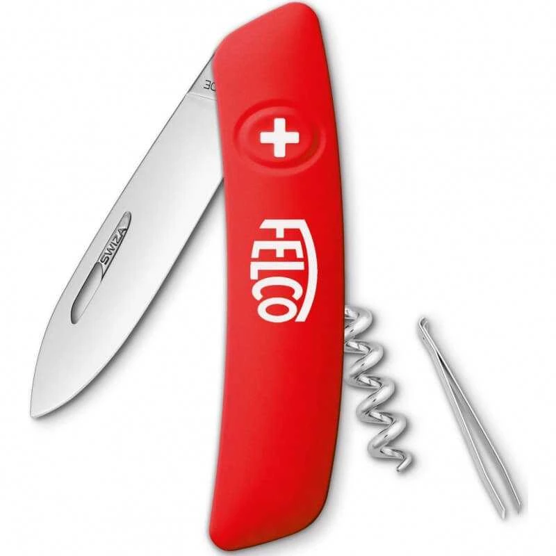 Felco 501 raudonas sulankstomas peilis su įrankiais