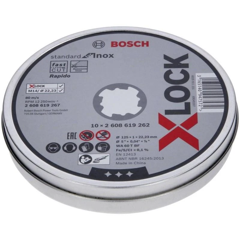 Bosch X-LOCK standartinis Inox 10vnt. × 125 × 1 mm