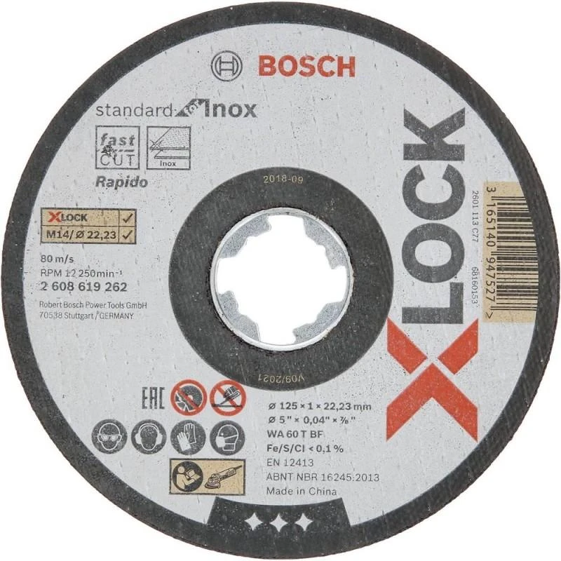 Bosch X-LOCK standartinis Inox 10vnt. × 125 × 1 mm