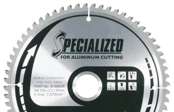 Makita T.C.T. pjūklas SPECIALIZED 250X2.4X30mm -5° T80 B-09634 T.C.T • 250 x30 mm • T80 • -5° • Aliuminiui