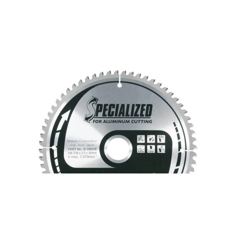 Makita T.C.T. pjūklas SPECIALIZED 250X2.4X30mm -5° T80 B-09634 T.C.T • 250 x30 mm • T80 • -5° • Aliuminiui