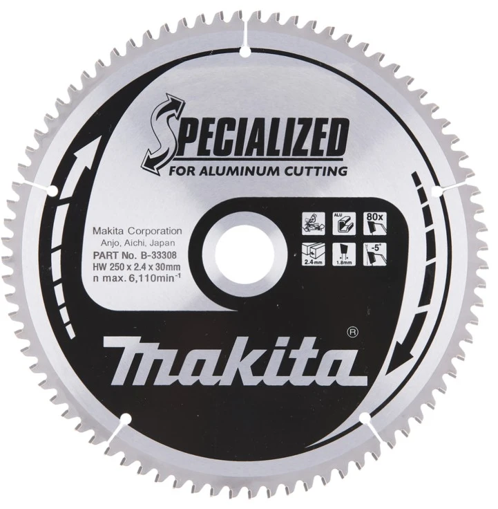 Pjovimo diskas aliuminiui MAKITA 250x30x2,4mm 80T -5°