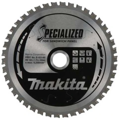 Makita T.C.T. pjovimo diskas B-33831 T.C.T • 165 x20 mm • T52 • 5° • MDF/laminatui