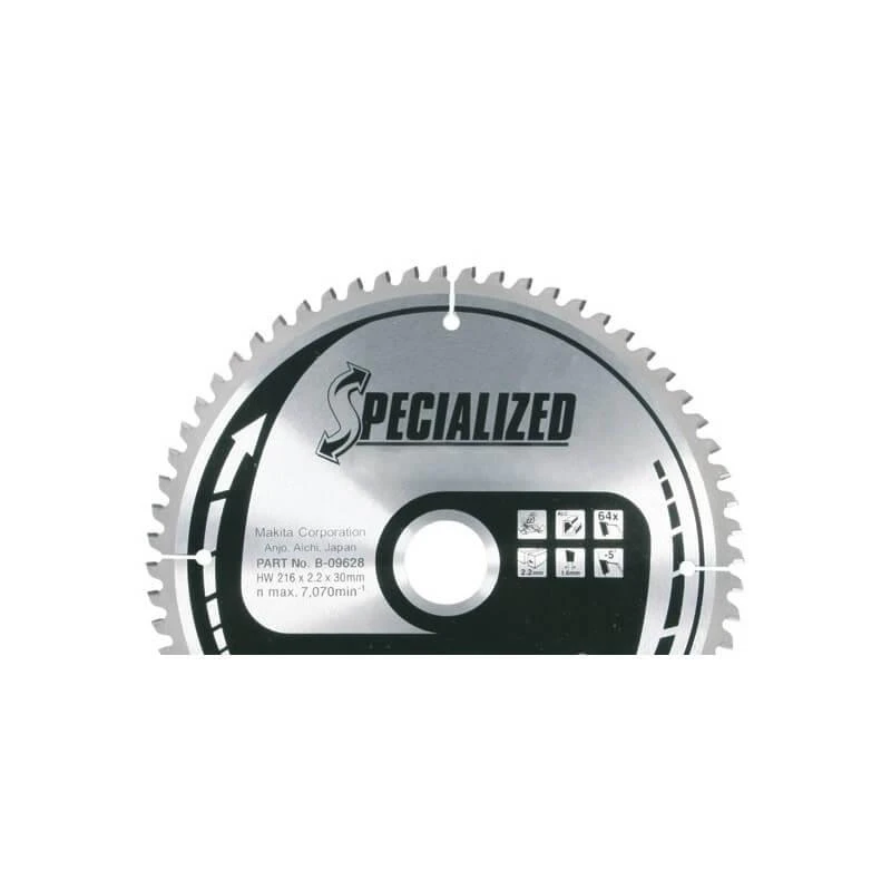 Makita T.C.T. pjūklas SPECIALIZED 270X2.4X30mm 0° T60 B-17681 T.C.T • 270 x30 mm • T60 • 0° • Daugiasluoknėms plokštėms