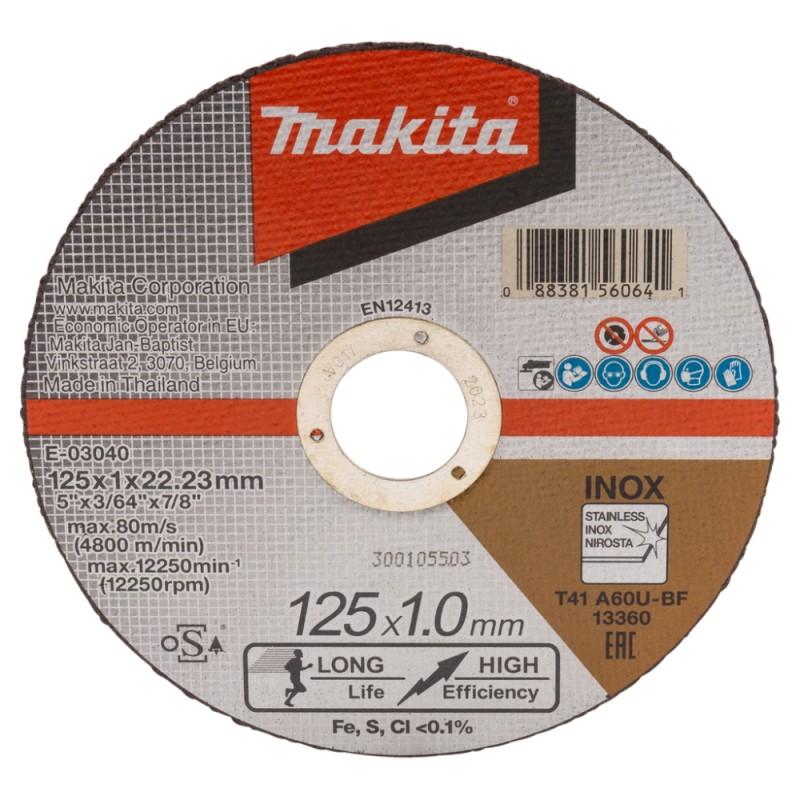 Makita Pjovimo diskas 125 X 1 MM nerūdijančiam plienui/metalui E-03040