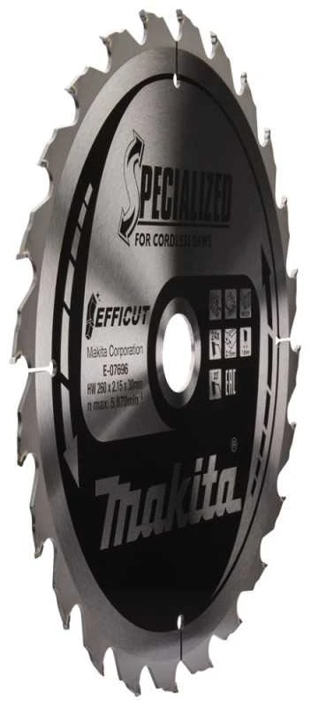 Makita T.C.T. pjūklas 260X2.15X30mm 23° T24 EFFICUT E-07696