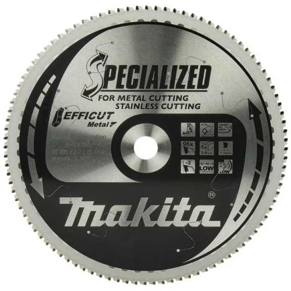 Makita T.C.T. pjūklas 305x2 x 25.4mm 96T EFFICUT Metal E-19750