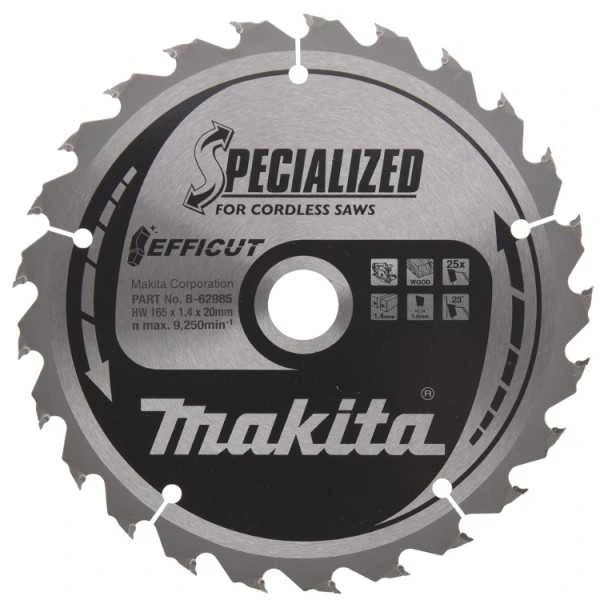 Makita B-62979 T.C.T. pjovimo diskas 165X1.4X20mm 23° T25 EFFICUT