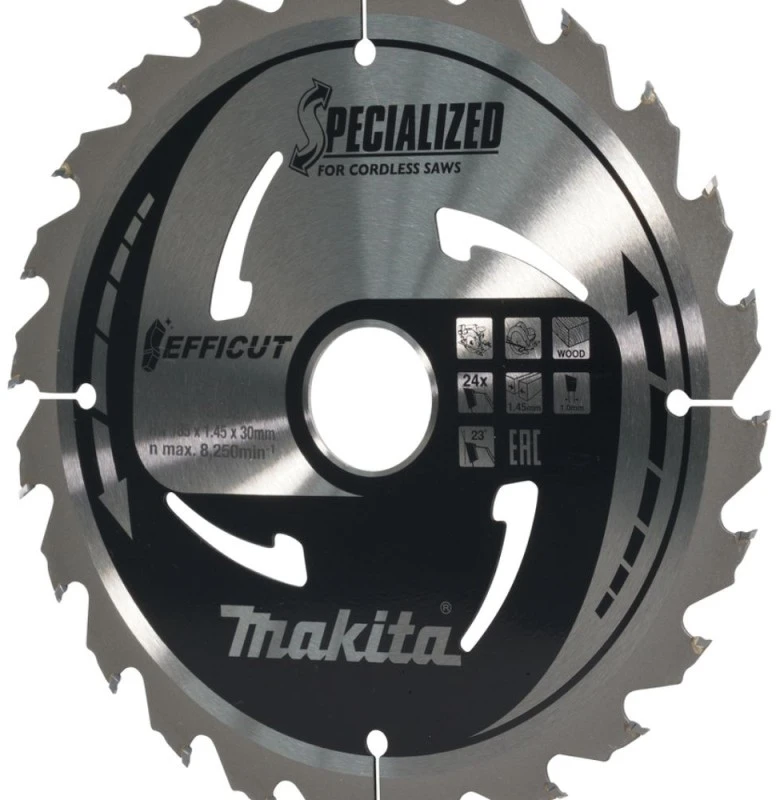 Makita E-08682 T.C.T. pjūklas 185X1.45X30mm 23° T24 EFFICUT