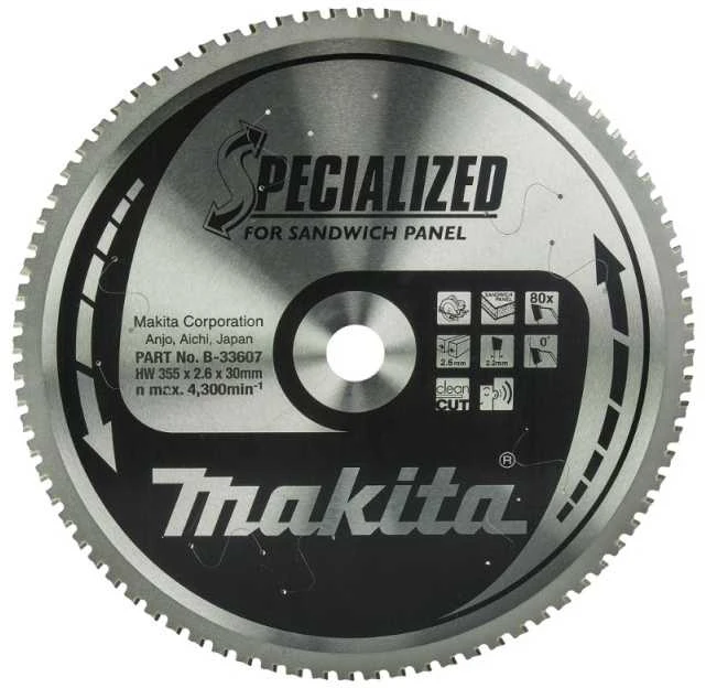 Pjovimo diskas Sandwich tipo plokštėms MAKITA 355x30x2,6mm Z80