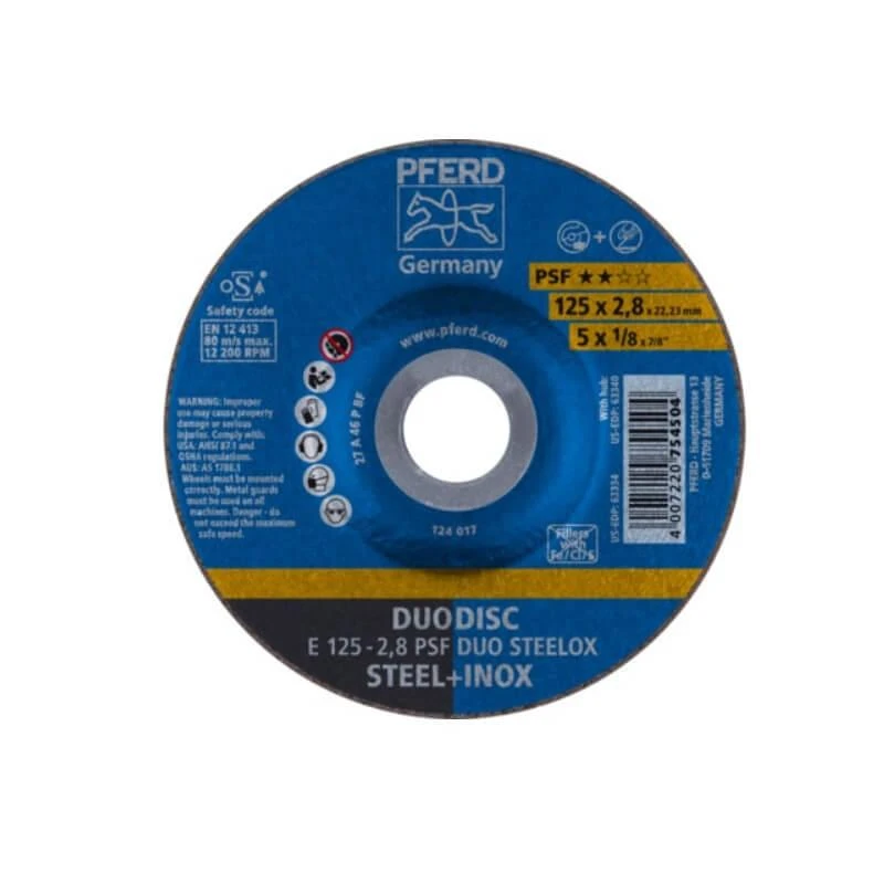Pjovimo ir šlifavimo diskas PFERD E125-2.8 A46 P PSF-INOX-DUO