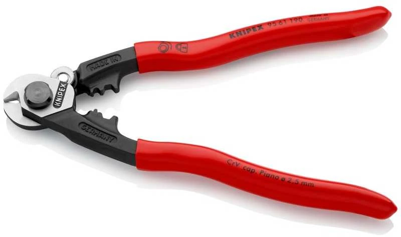 Žnyplės kabeliams ir trosui Ø 6 mm, 10 mm², spyruoklė, Knipex