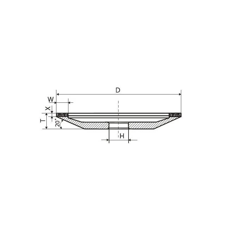 Poltava Diamond Tools Deimantinis galandimo diskas PDT 12A2-20 125-16-2-10/32
