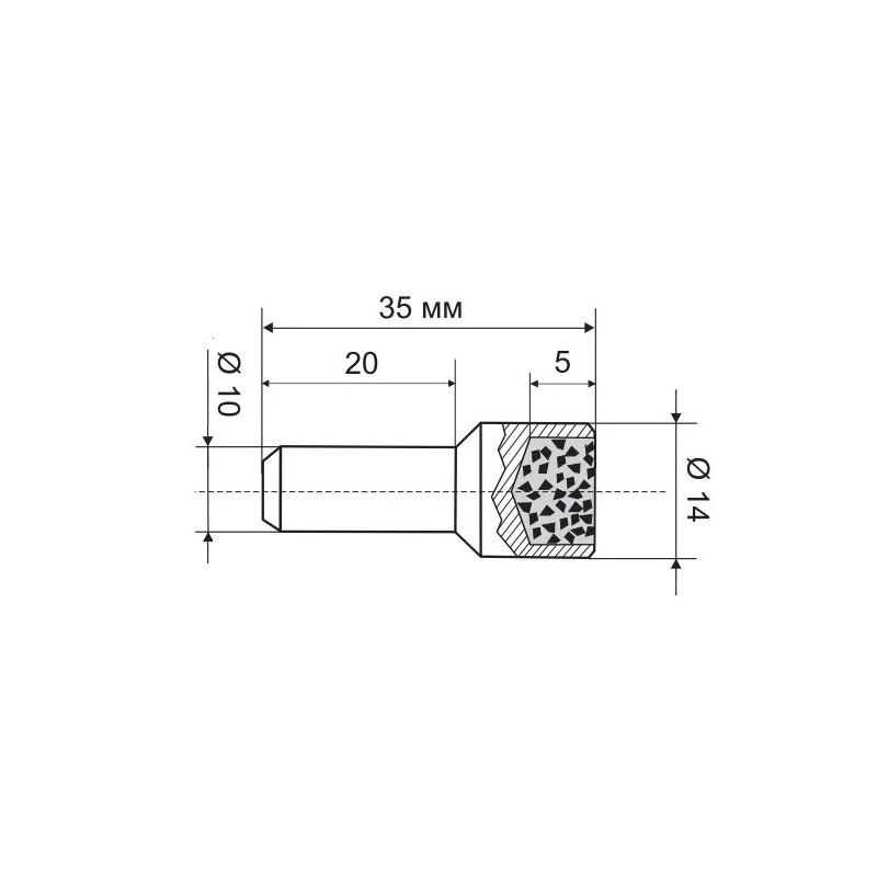 Poltava Diamond Tools Deimantinis taisymo pieštukas PDT KC04 Ø14x35mm