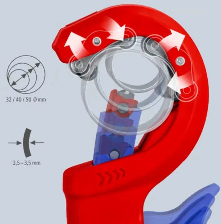 PVC vamzdžių pjaustiklis KNIPEX DPT50