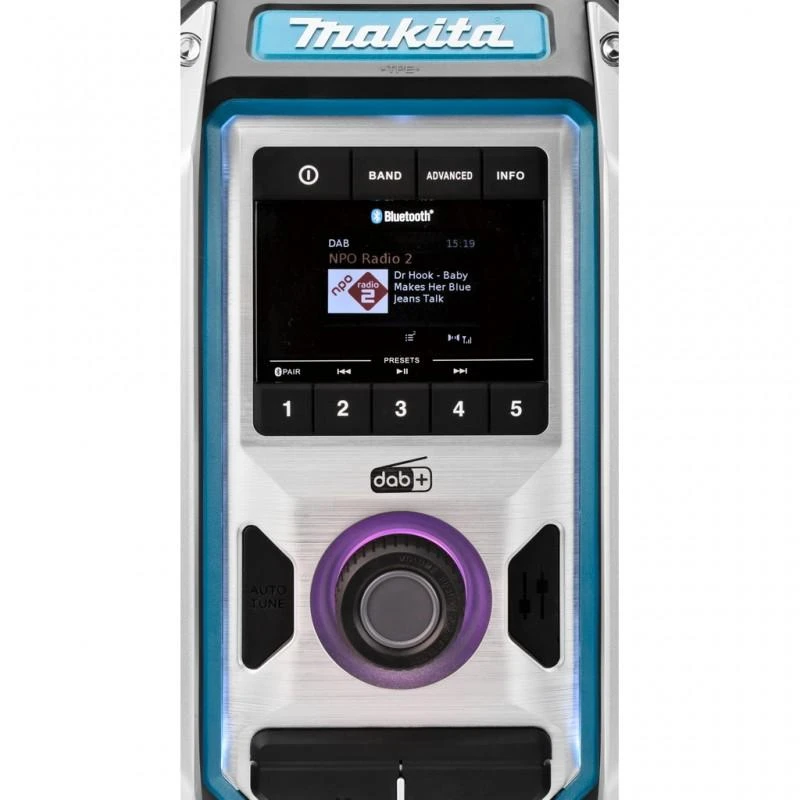Makita DMR115 Radijas, CXT (12V Max (10,8V) / LXT (18V) baterijos, Žemųjų dažnių garsiakalbis, Bluetooth ir USB, DAB/DAB+