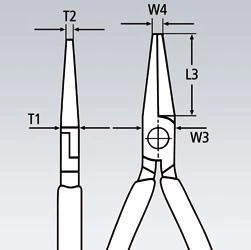 Smailianosės šoninio kirpimo replės 200mm, Knipex
