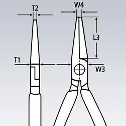 Replės prailgintomis žiaunomis KNIPEX 2501140