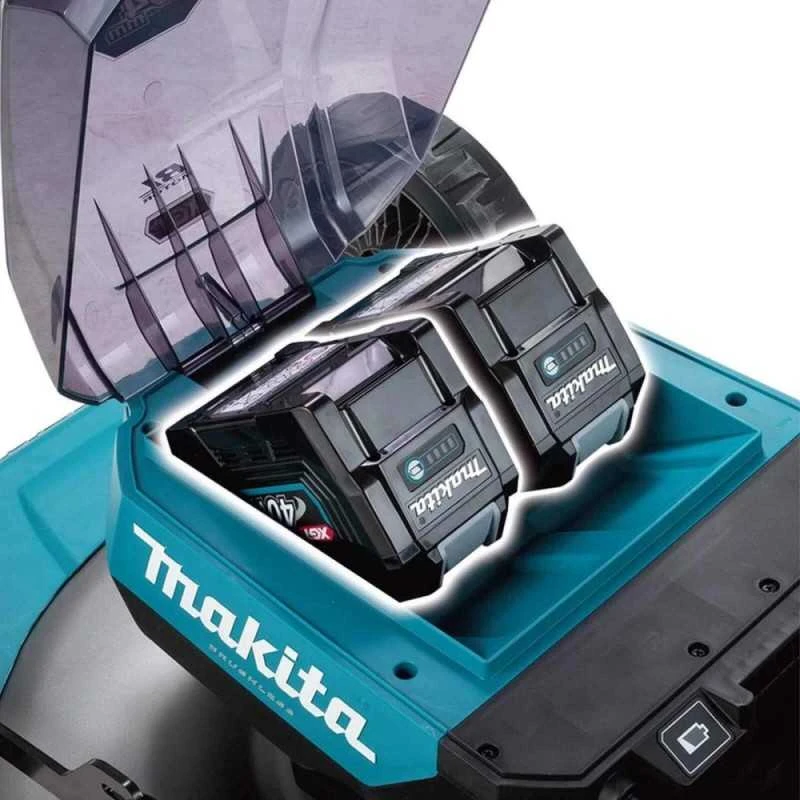 Makita LM001GT202 Cordless LawnMower 40Vmax, XGT, 48cm, 2X5,0Ah Li-ion DC40RC, BL-motor, Self-propelled, 4 in 1 (Cutting/Collecting/Mulching/Side/rear discharge) Steel deck