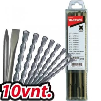 Grąžtas Makita SDS-PLUS grąžtų ir kaltų komplektas 10vnt. D-44971
