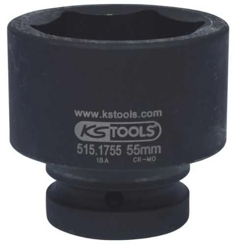 Šešiakampis perkusija galinė galvutė 1",short 55mm, KS Tools