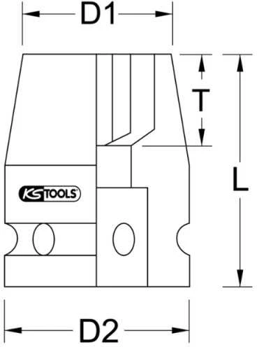 Šešiakampė smūginė galvutė KS TOOLS 1" 60mm
