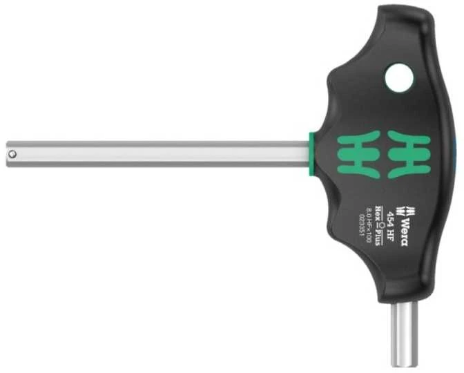 Šešiakampis atsuktuvas su T-formos rankena WERA 454 Hex-Plus HF 3x100mm