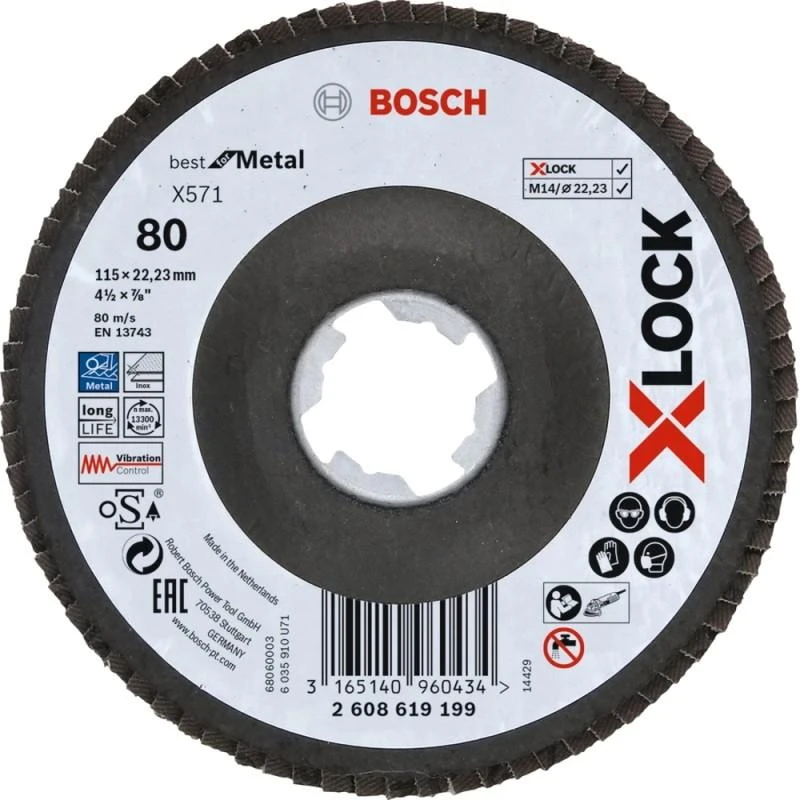 Bosch XLOCK žiedlapiniai diskai D 125 mm; K 40, lenktas