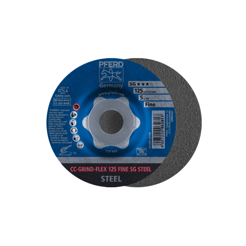 Šlifavimo diskas PFERD CC-GRIND-FLEX 125 SG-Steel Fine