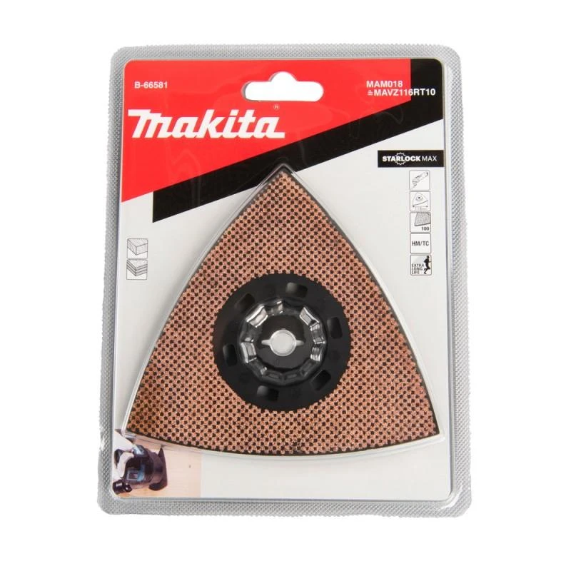 Makita RIFF šlifavimo plokštė116mm B-66581 Starlock Max • 100G • TC / HM RIFF • MAM018 • medienos