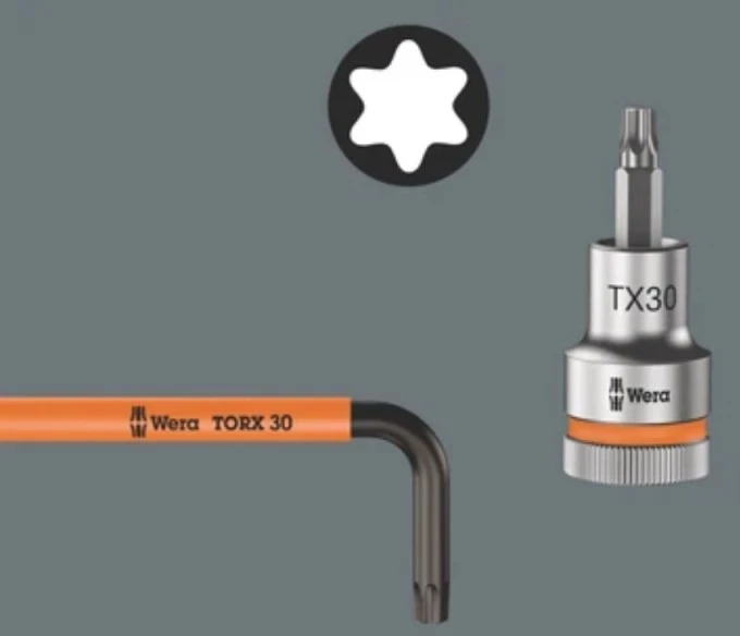 Wera 967/9 Multicolour ilgų TORX raktų rinkinys (TX8-TX40, 9 dalių)