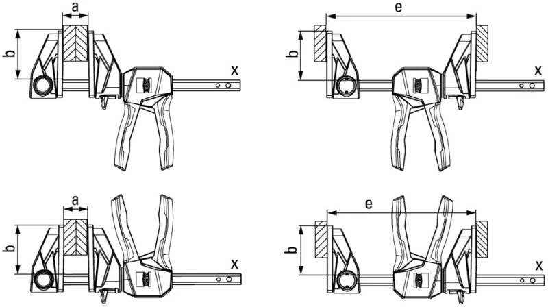 Spaustuvai su pasukama rankena BESSEY 150/60