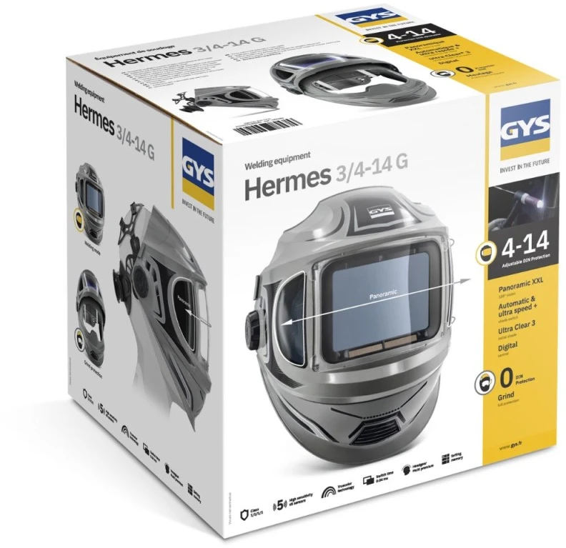 Suvirinimo kaukė GYS HERMES 3/4-14 G su automatiniu filtru True Color