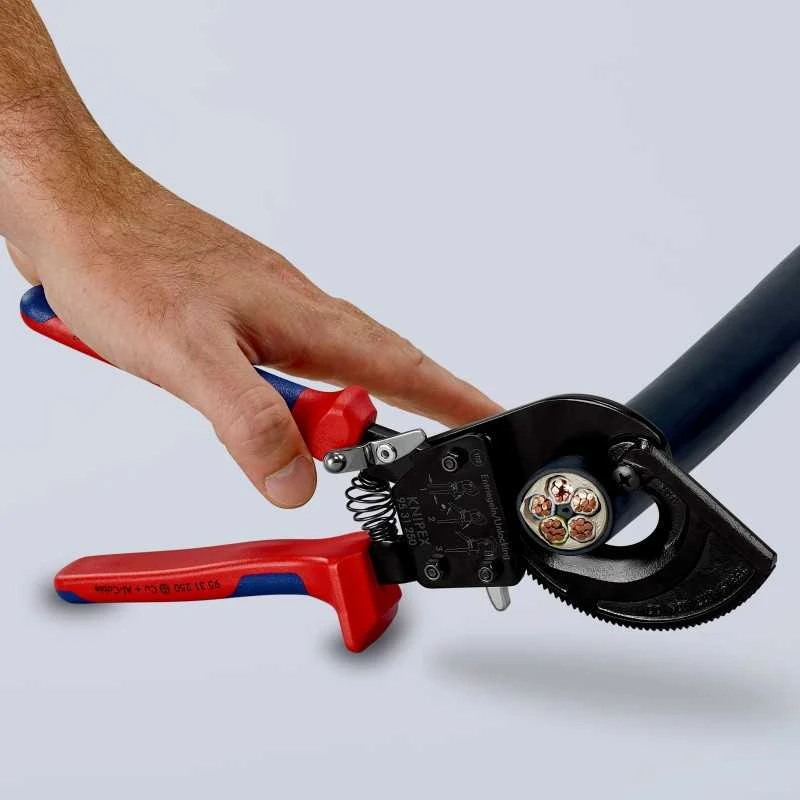 Kabelių kirpimo terkšlinės žirklės Ø32mm/240mm², Knipex