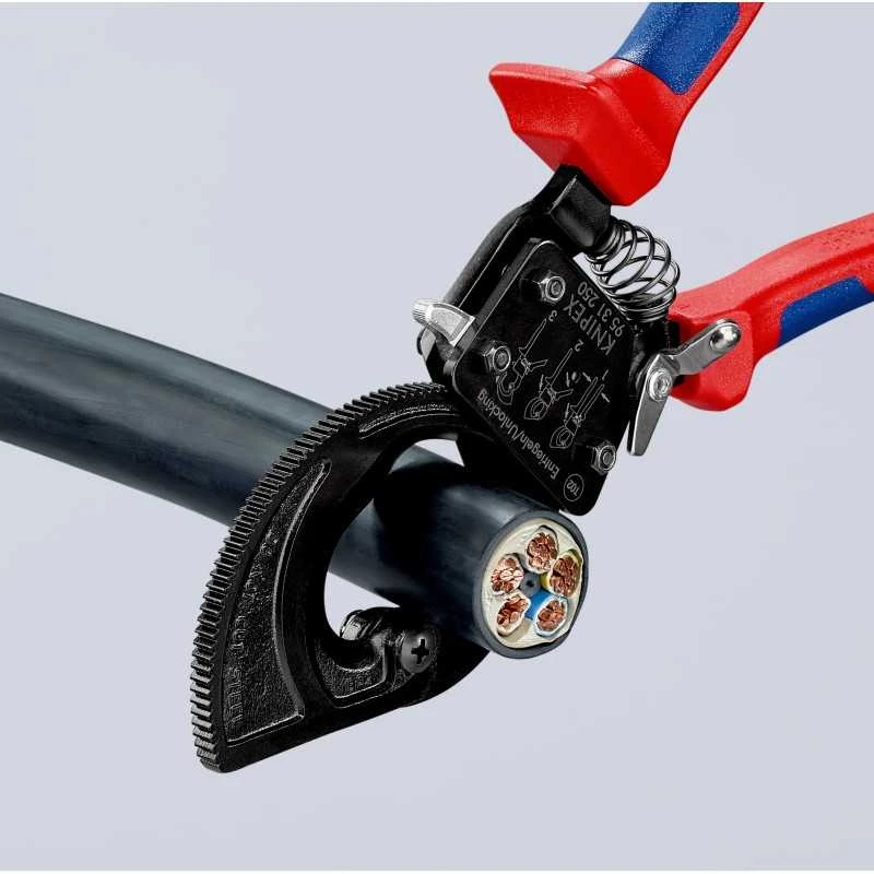 Kabelių kirpimo terkšlinės žirklės Ø32mm/240mm², Knipex