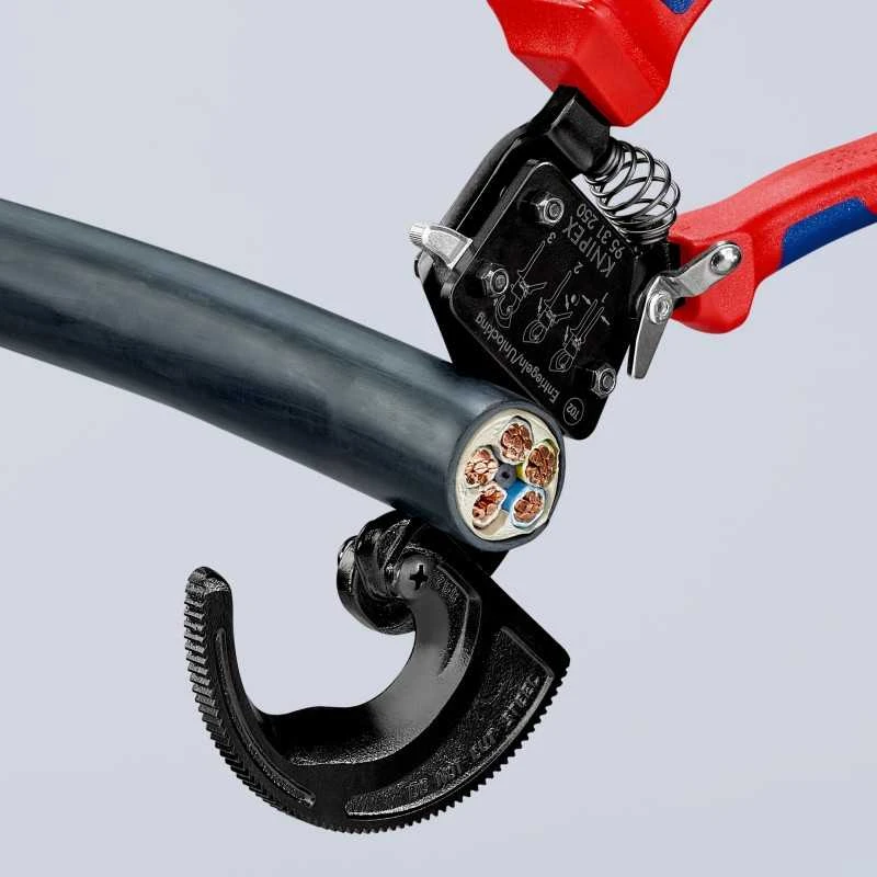 Kabelių kirpimo terkšlinės žirklės Ø32mm/240mm², Knipex