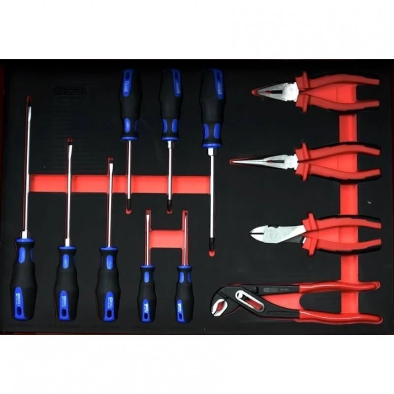 Įrankių vežimėlis ECOline, 7 stalčiai, 215 vnt, KS Tools