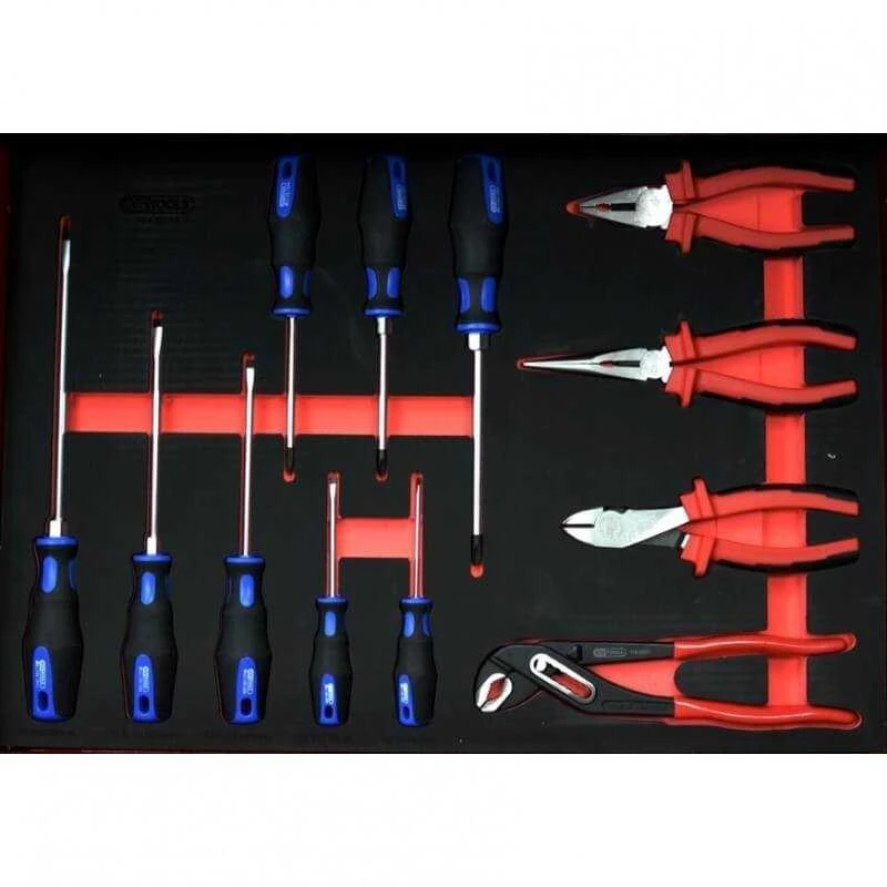 215 dalių įrankių vežimėlis KS TOOLS RACINGline, 7 stalčiai