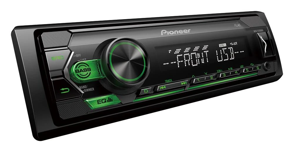 Pioneer MVH-S120UBG automobilinis grotuvas su žaliu apšvietimu