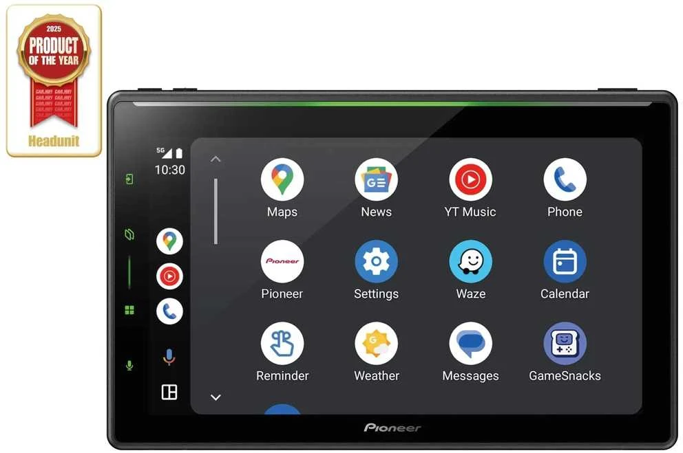 Pioneer multimedijos ekranas su meniu sąsaja