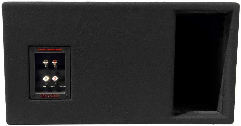 DD Audio žemų dažnių kolonėlės jungtys ir portas
