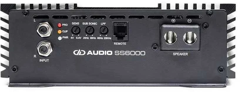 DD Audio SS6000 stiprintuvo jungtys ir nustatymai