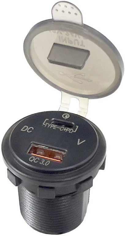 FOUR Connect 4-600162 waterprof USB-charger with voltage display