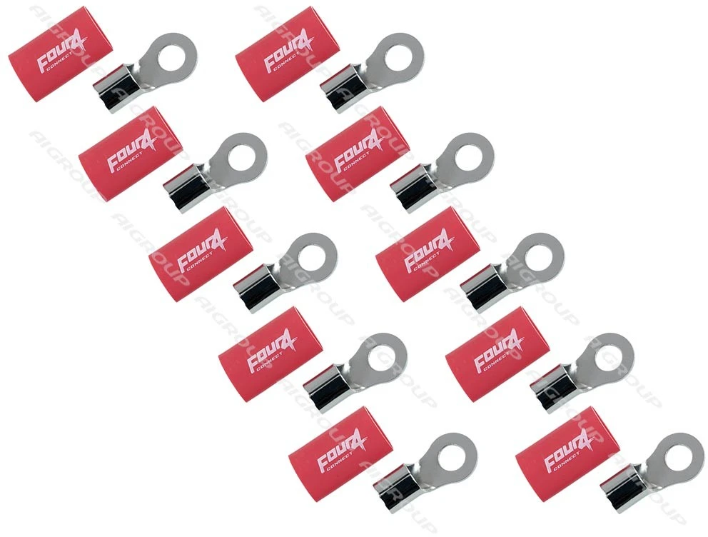FOUR Connect 4-690942 M8 ring terminal 20mm², 10x red