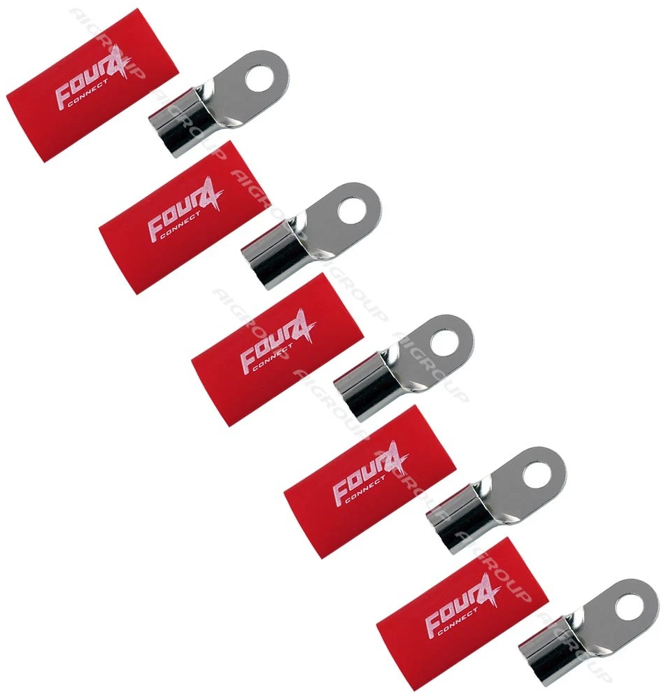 FOUR Connect 4-690944 M8 ring terminal 50mm², 5x red
