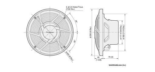 Pioneer TS-MR2040 garsiakalbio techninė schema