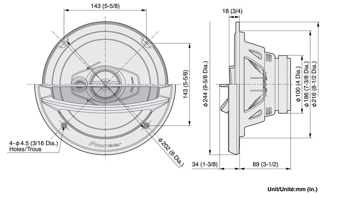 Automobiliniai garsiakalbiai Pioneer TS-A2013i, 20 cm, 500 W, 2 vnt.