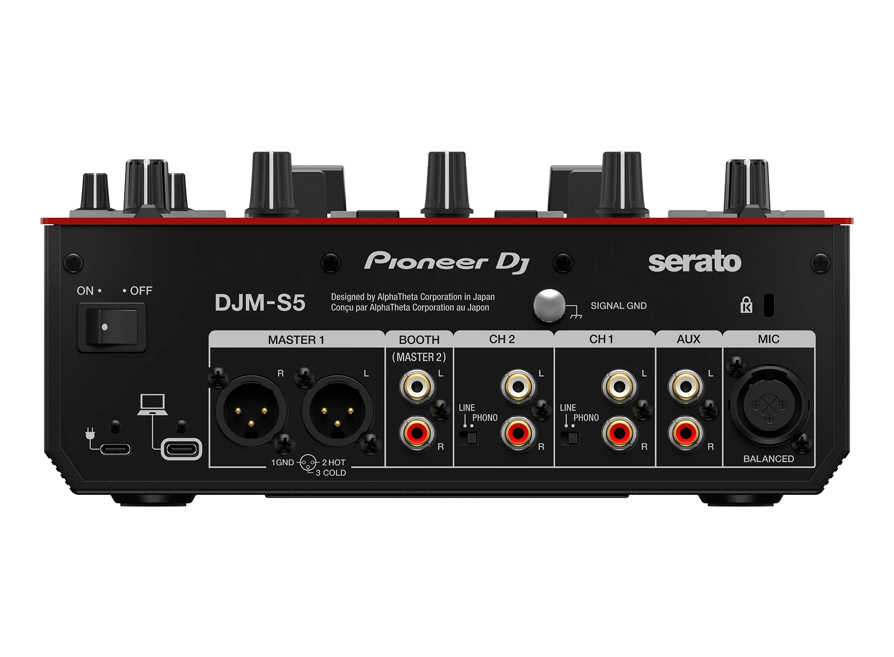 DJ 2 kanalų pultas Pioneer DJM-S5, Juodos/Raudonos spalvos