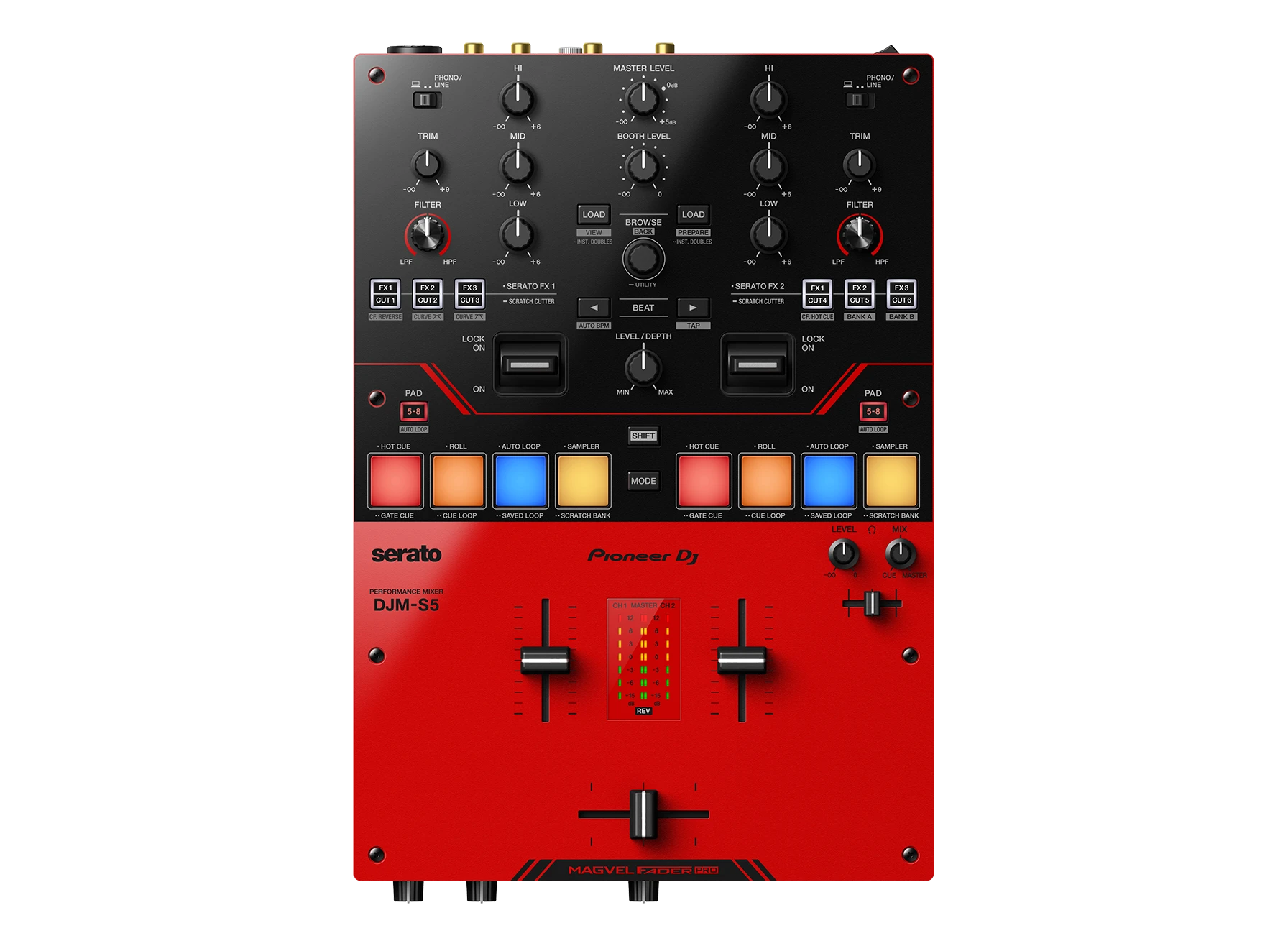 DJ 2 kanalų pultas Pioneer DJM-S5, Juodos/Raudonos spalvos